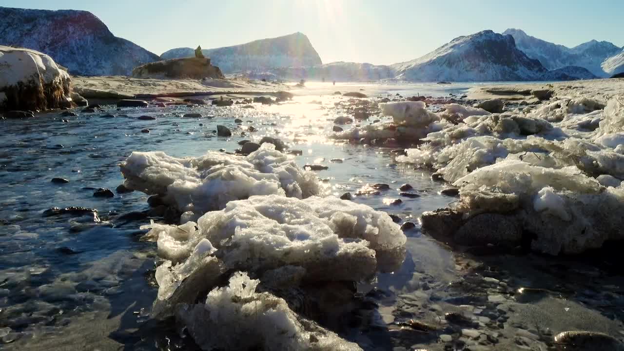   Stock Footage Water Flowing Through Creek In The Winter Live Wallpaper