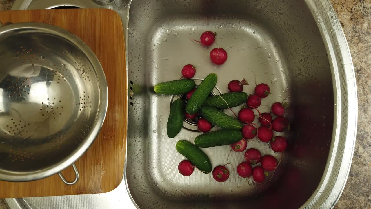   Stock Footage Washing Vegetables Before Cooking Live Wallpaper