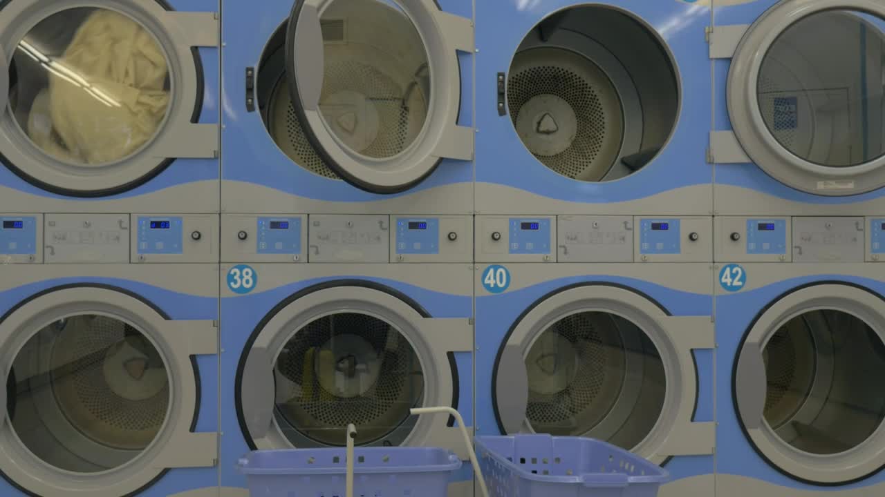   Stock Footage Washing Machines In A Launderette Live Wallpaper
