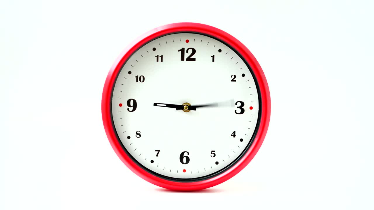   Stock Footage Wall Clock With Red Frame Live Wallpaper
