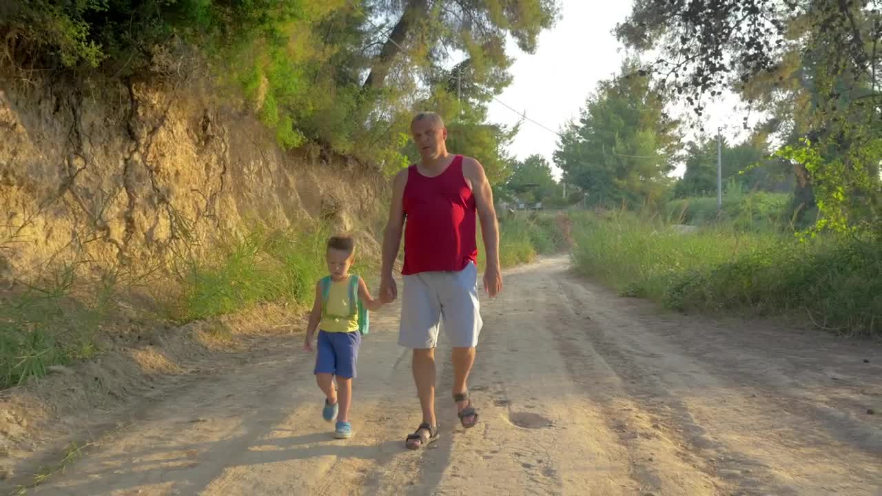   Stock Footage Walking With His Grandfather Live Wallpaper