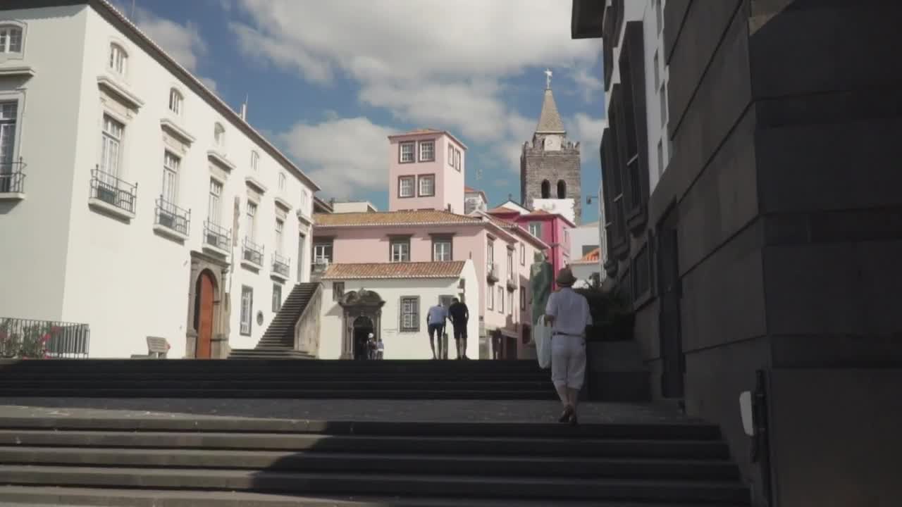   Stock Footage Walking Through A Towns Pedestrian Zone Live Wallpaper