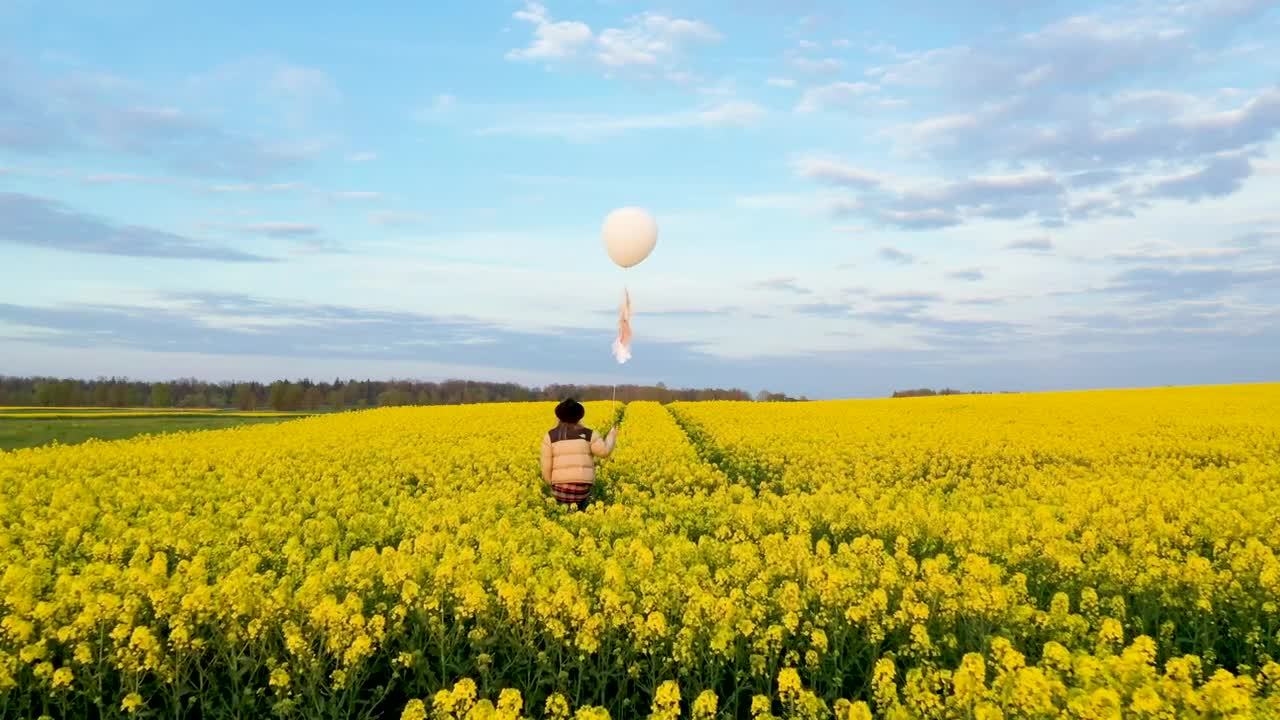   Stock Footage Walking On A Flower Field With A White Balloon In Live Wallpaper