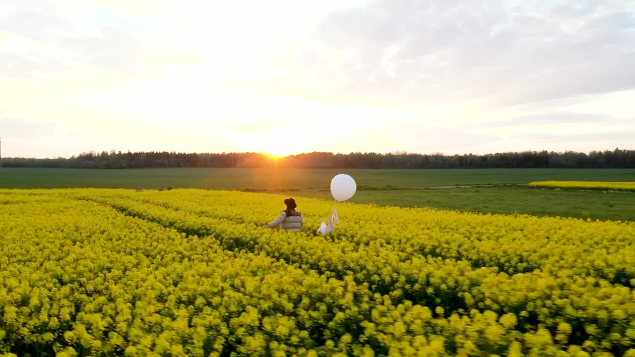   Stock Footage Walking On A Flower Field With A White Balloon At Live Wallpaper