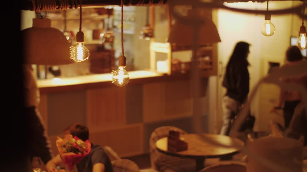   Stock Footage Waiter Going To Help New Customers Live Wallpaper