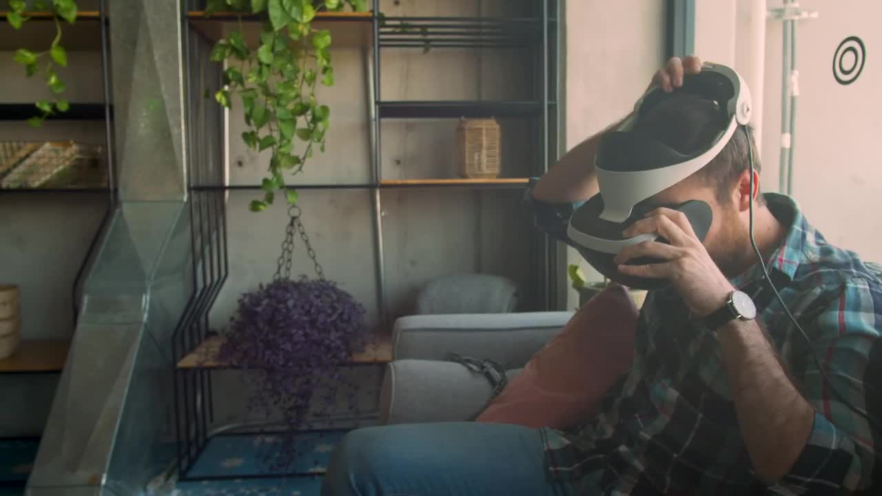   Stock Footage Virtual Reality Glasses Worn By A Man Live Wallpaper