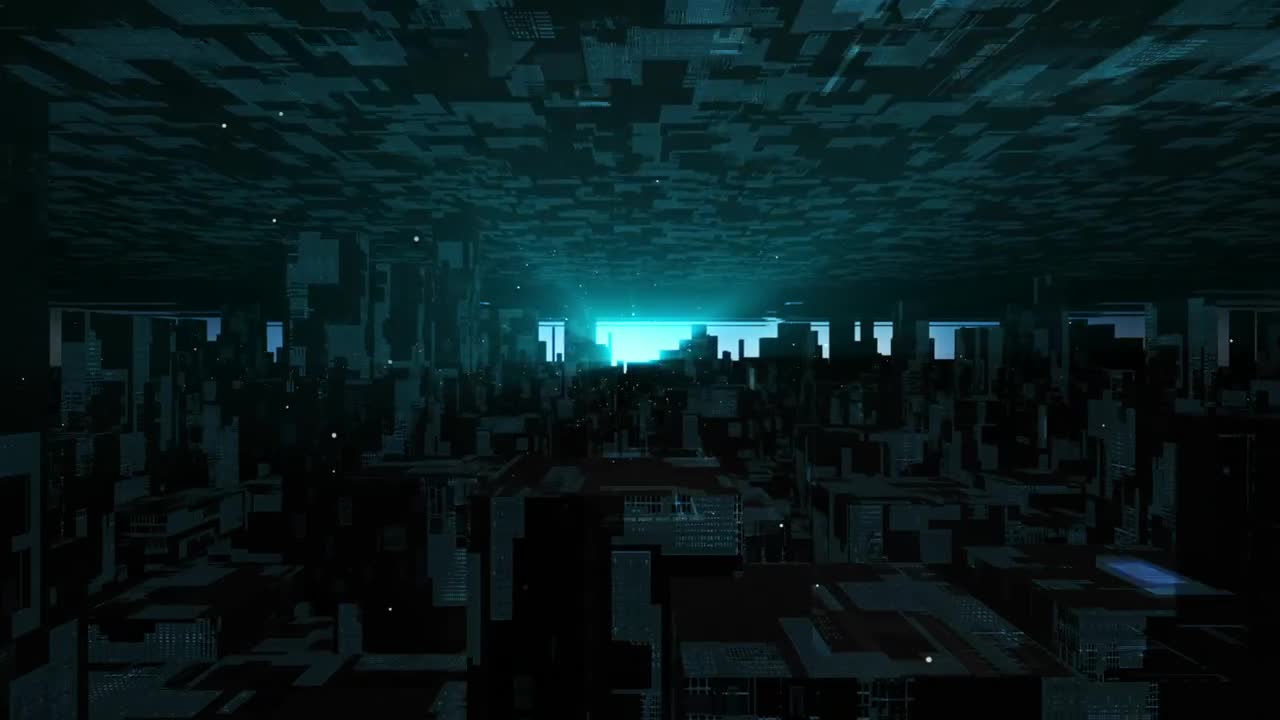   Stock Footage Virtual Futuristic City With Buildings Live Wallpaper