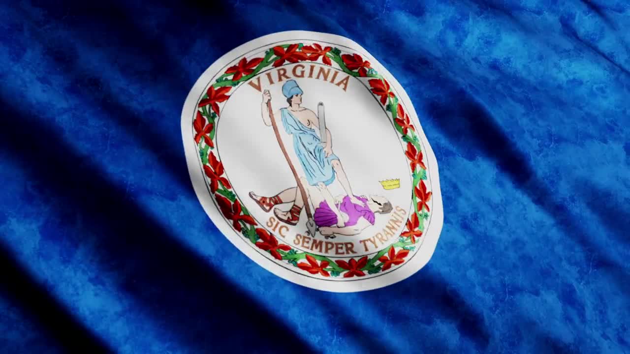   Stock Footage Virginia State Flag Waving Slowly Live Wallpaper