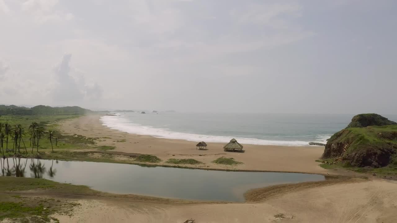   Stock Footage Virgin Lonely Beach With A Palapa Live Wallpaper