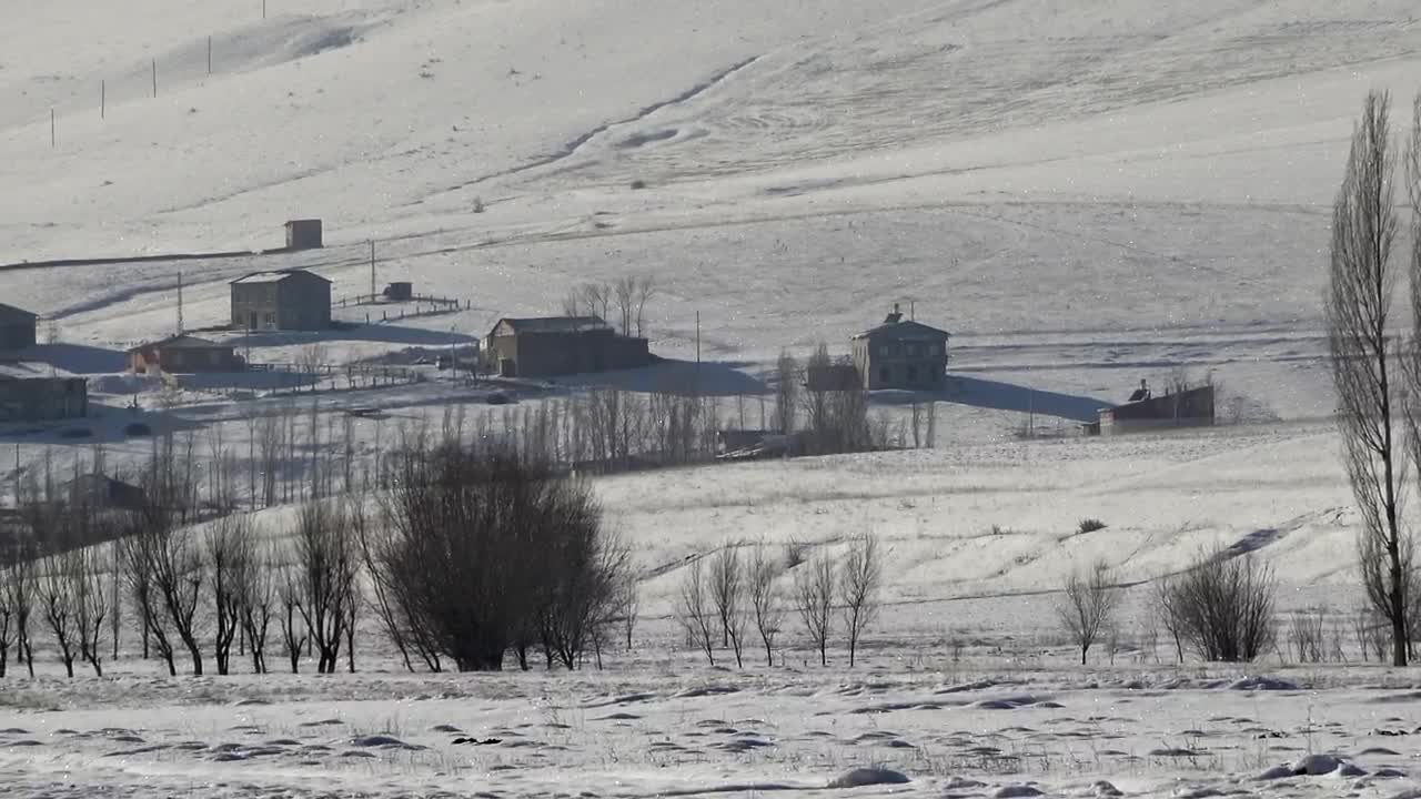   Stock Footage Village In A Snowy Landscape Live Wallpaper