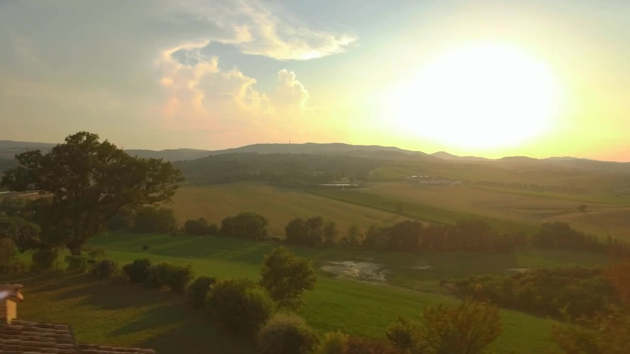   Stock Footage View From The Hill Of A Country House To The Live Wallpaper