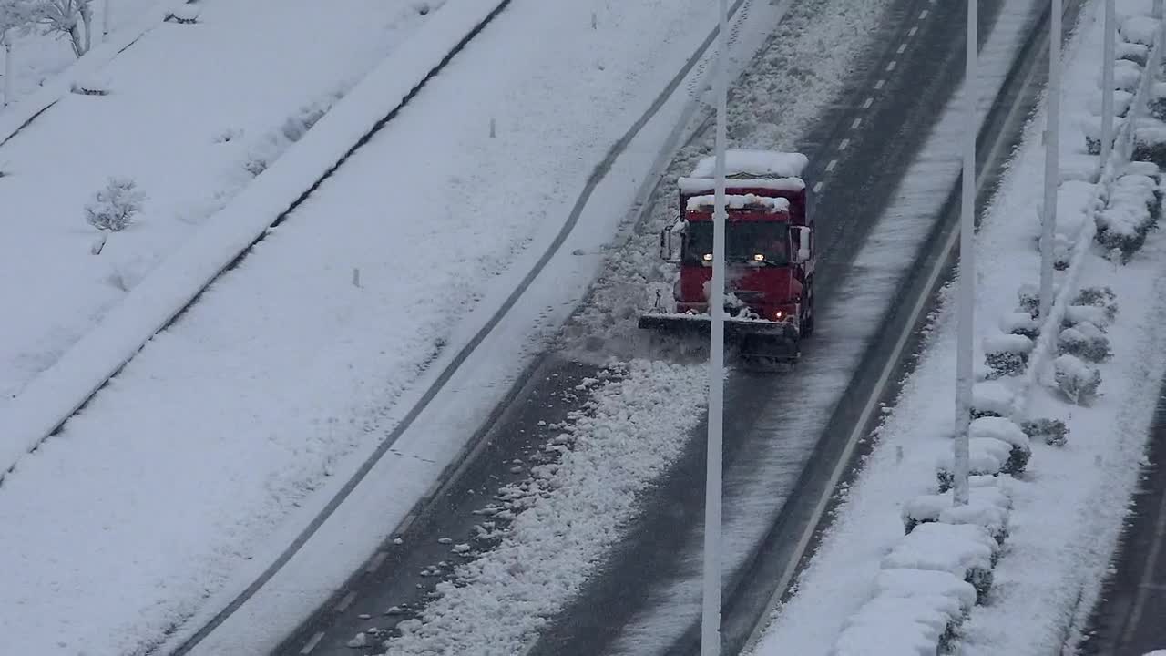   Stock Footage Vehicle Removing The Snow From The Road Live Wallpaper