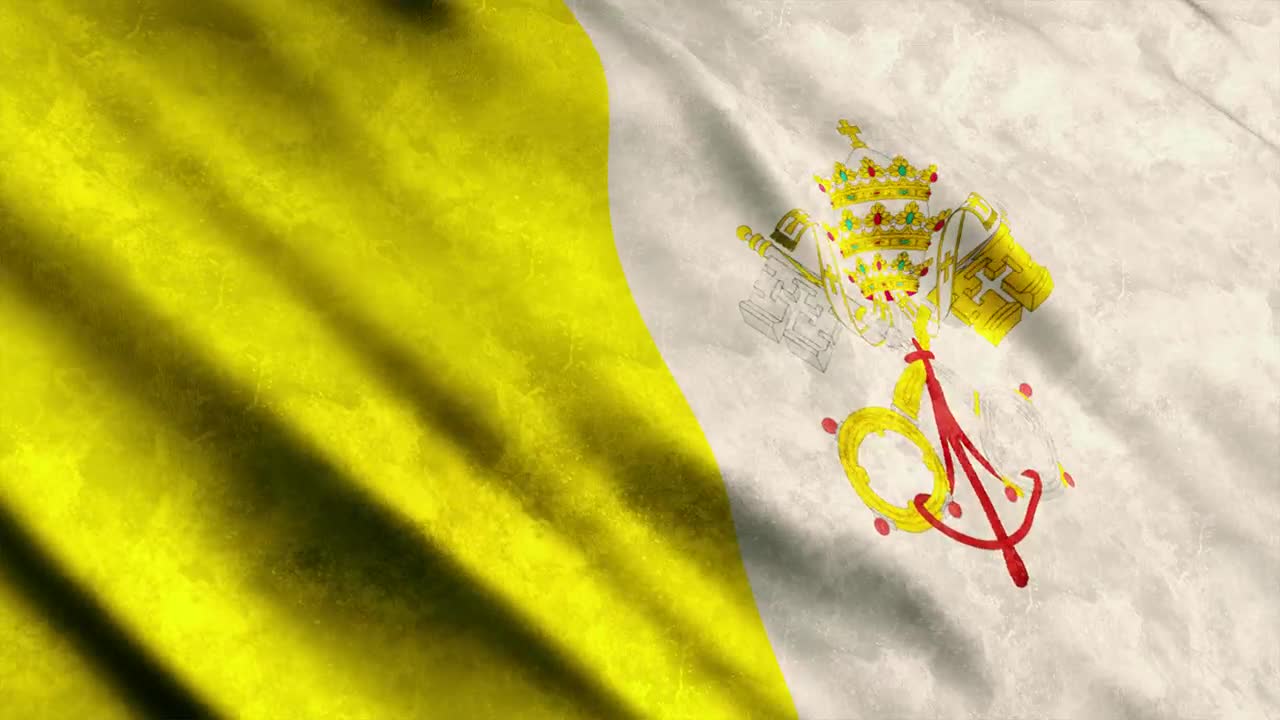   Stock Footage Vatican City Waving Faded Falg Live Wallpaper