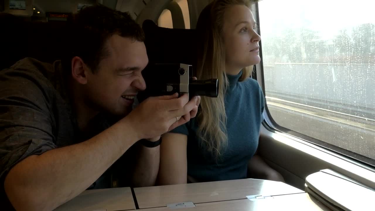   Stock Footage Using A Retro Camera On A Train Live Wallpaper