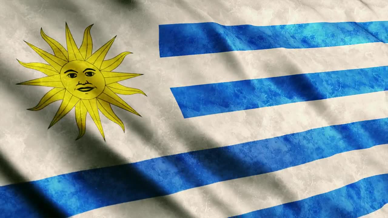   Stock Footage Uruguay Dirty Flag Close Up Live Wallpaper