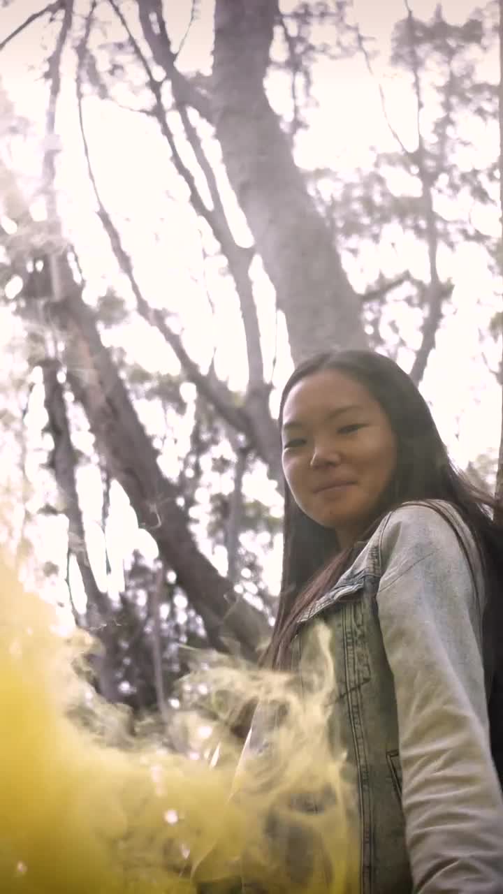   Stock Footage Urban Woman With A Smoke Bomb Live Wallpaper