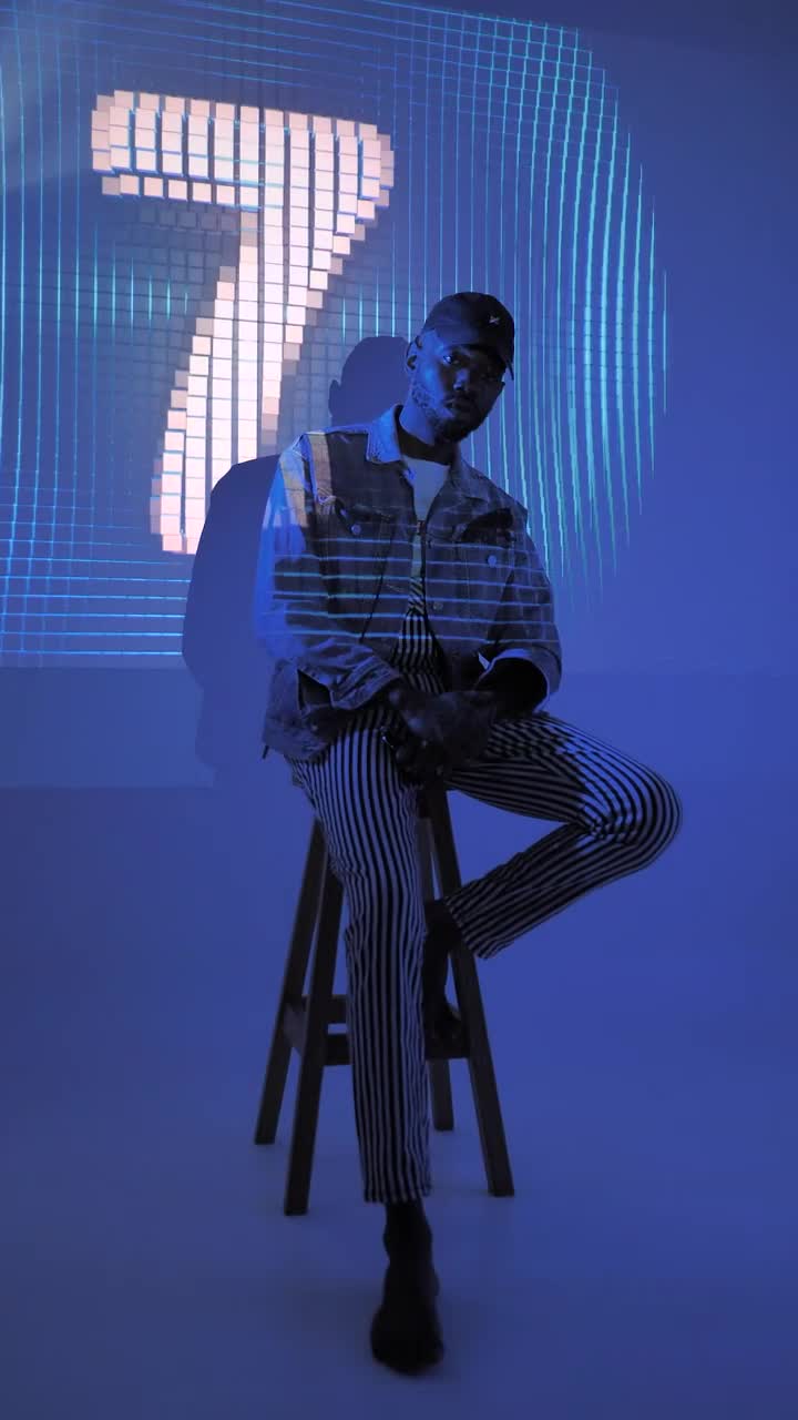   Stock Footage Urban Trendy Man Conceptual Portrait Live Wallpaper