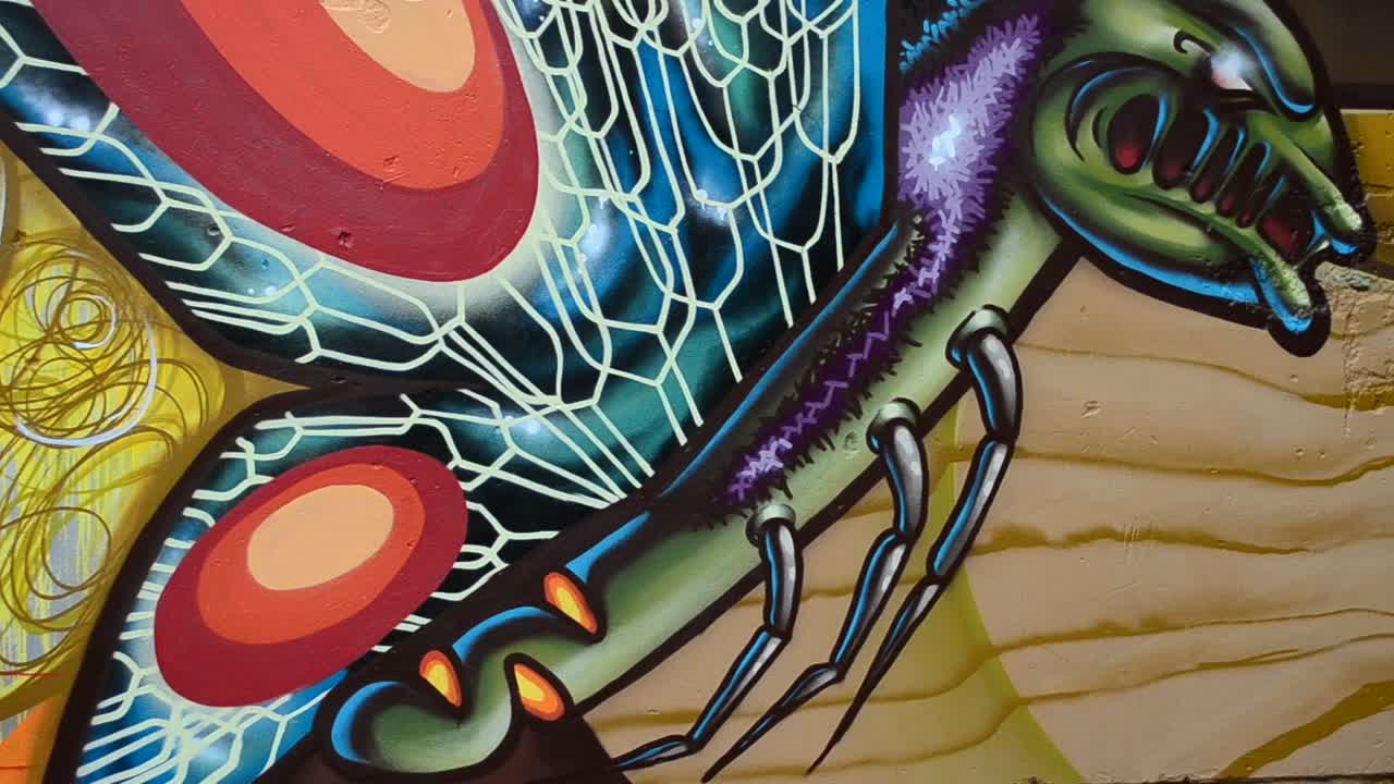   Stock Footage Urban Mural With Graffiti Live Wallpaper
