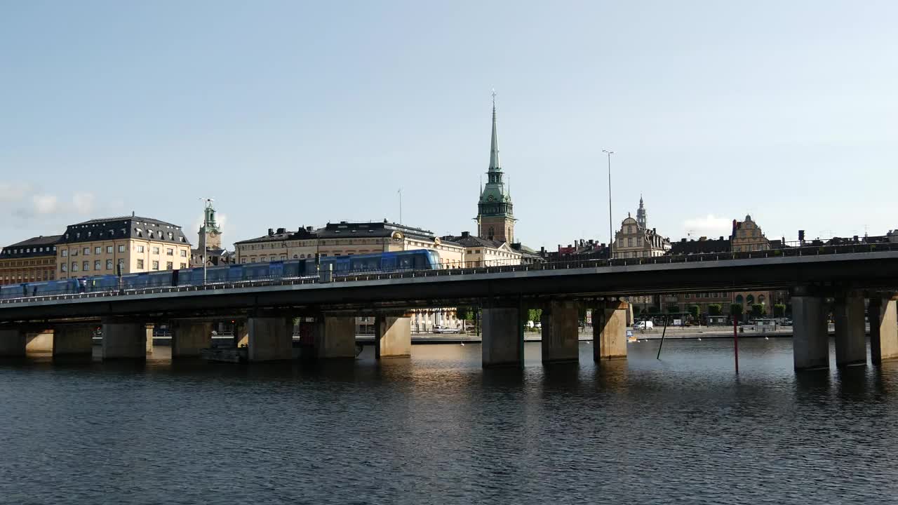   Stock Footage Urban Metro Passing Over The River Live Wallpaper
