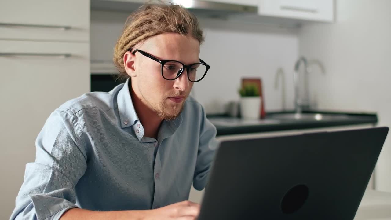   Stock Footage Urban Man Works From Home During Lockdown Live Wallpaper