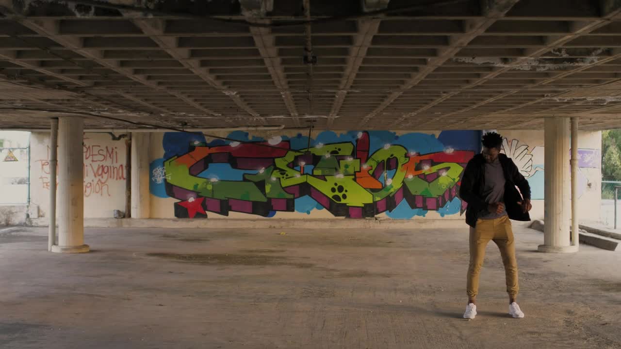   Stock Footage Urban Man Dancing At A Parking Building Live Wallpaper
