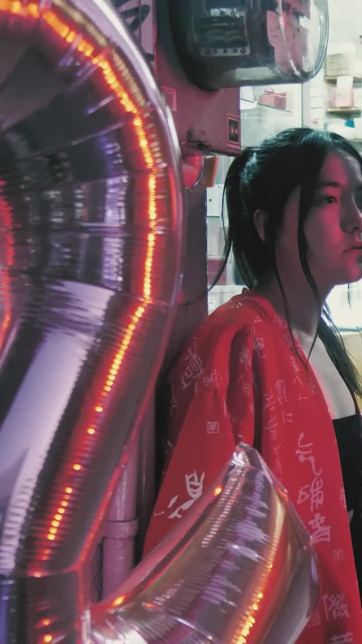   Stock Footage Urban Girl Holding Birthday Balloons Live Wallpaper