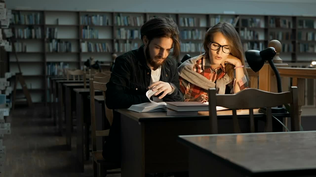   Stock Footage University Students Studying Late In The Library Live Wallpaper