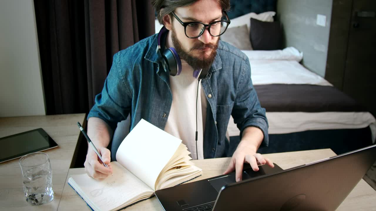   Stock Footage University Student Prepares For Exam In Dorm Room Live Wallpaper