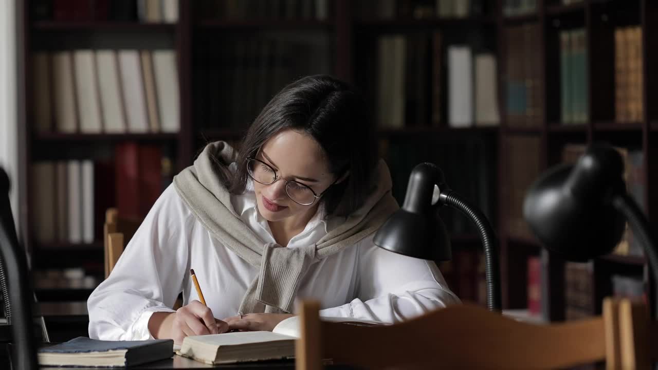   Stock Footage University Student Prepares For Exam In Library Live Wallpaper