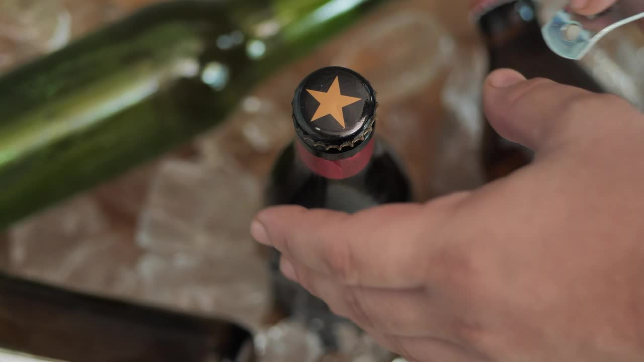   Stock Footage Uncovering A Glass Bottle In A Cooler Live Wallpaper