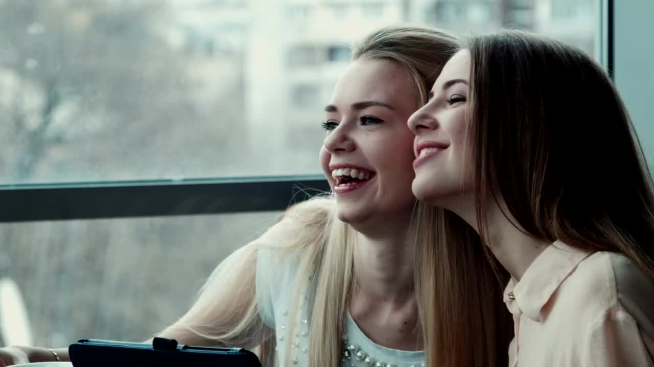   Stock Footage Two Woman Friends Enjoying The Time Together Live Wallpaper