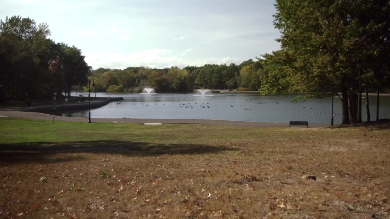   Stock Footage Two Fountains In A Lake Live Wallpaper