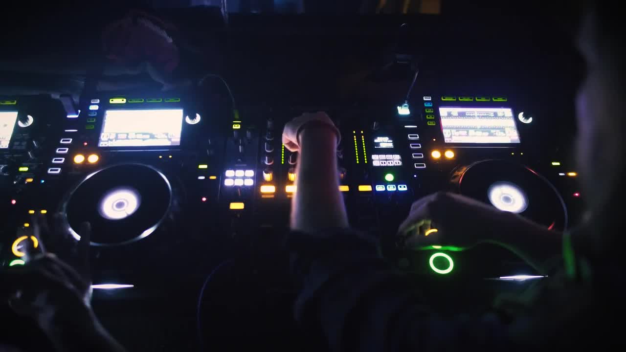   Stock Footage Two Djs Mixing Music At A Club Live Wallpaper