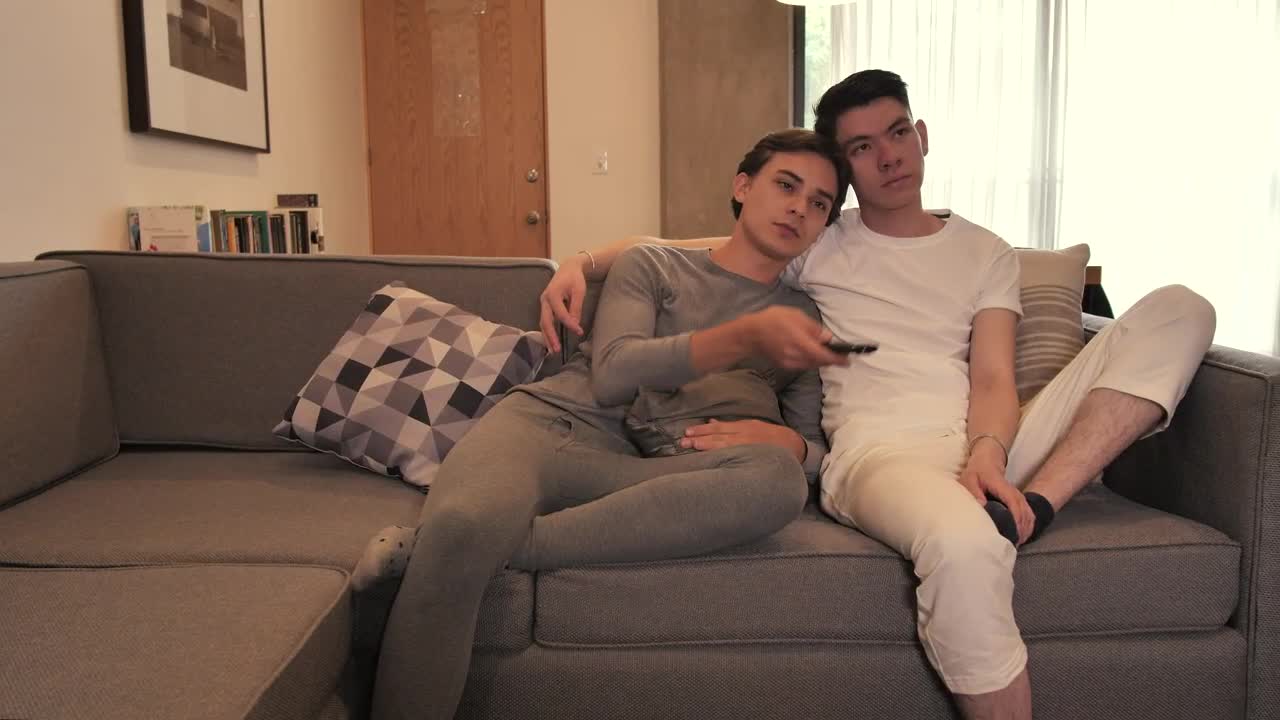   Stock Footage Two Boyfriends Watch Tv Live Wallpaper