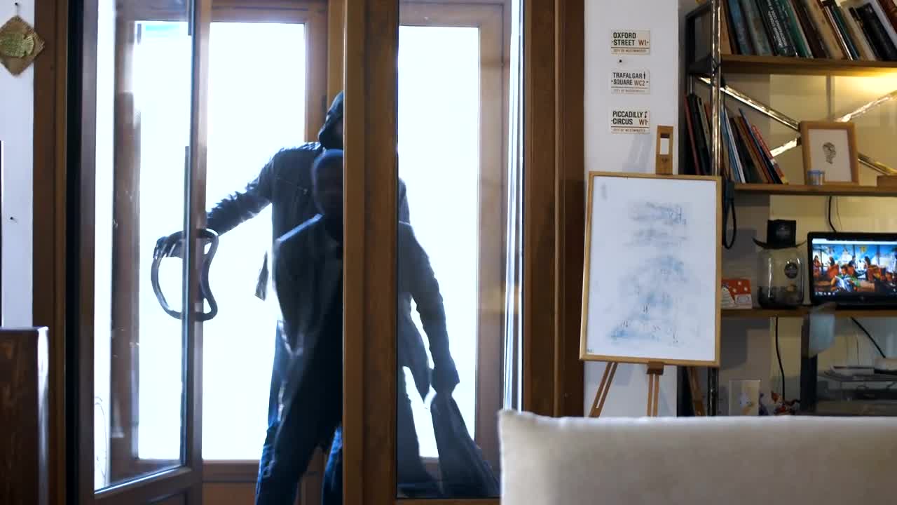   Stock Footage Two Armed Thieves Robbing The Coffee Shop Live Wallpaper