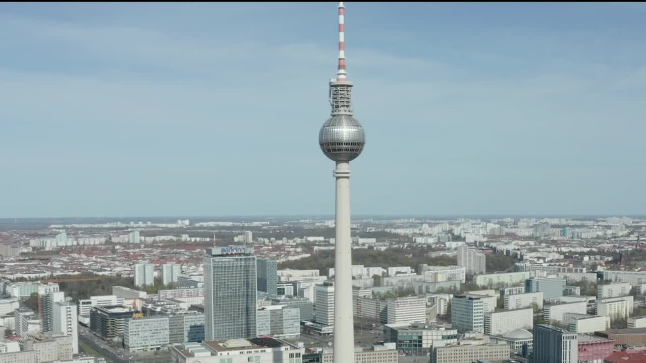   Stock Footage Tv Tower In Germany Aerial Shot Live Wallpaper