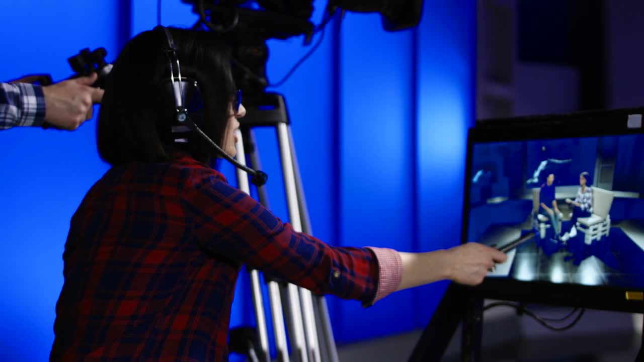   Stock Footage Tv Manager Giving Instructions Live Wallpaper
