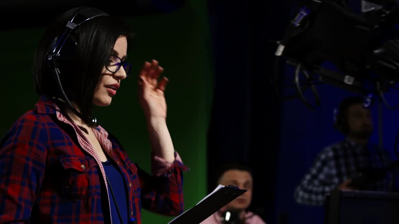   Stock Footage Tv Manager Giving Instructions In The Set Live Wallpaper