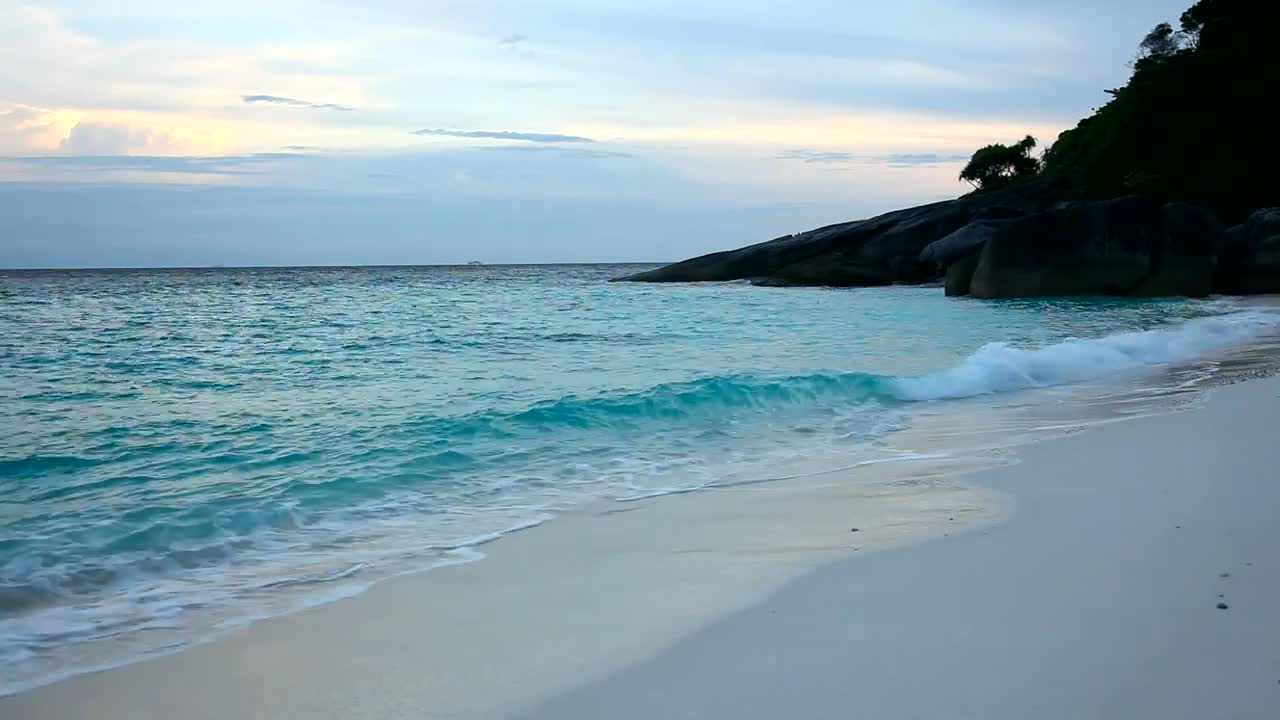   Stock Footage Turquoise Empty Beach In The Afternoon Live Wallpaper