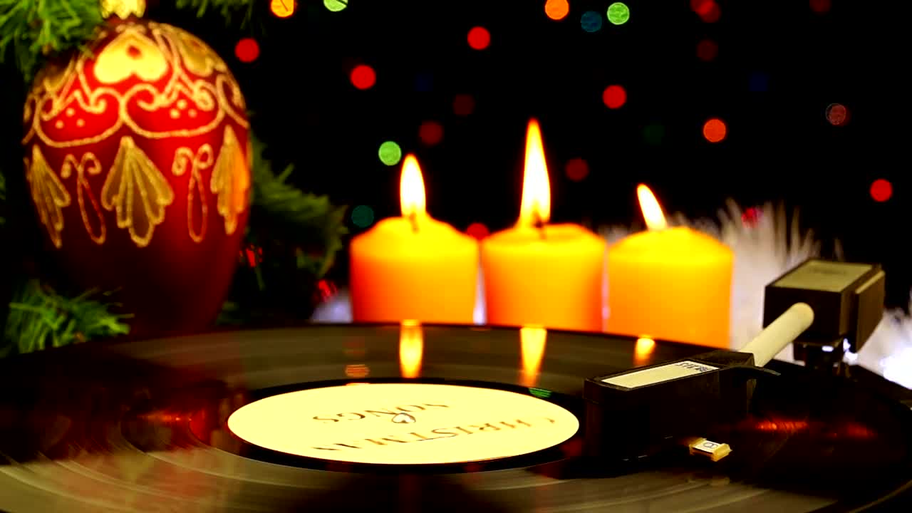  Stock Footage Turntable With A Christmas Background Live Wallpaper
