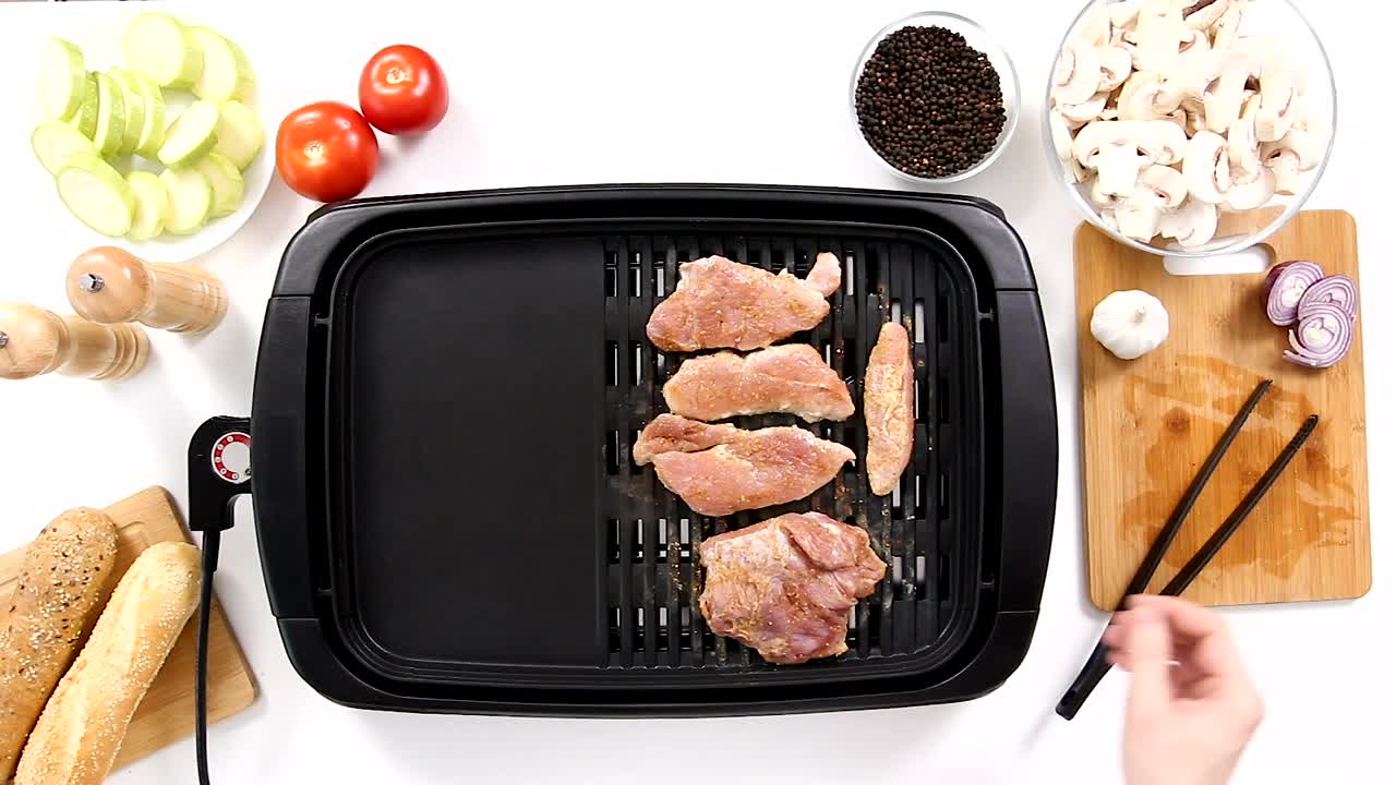   Stock Footage Turning Pork Chops On A Small Grill Live Wallpaper