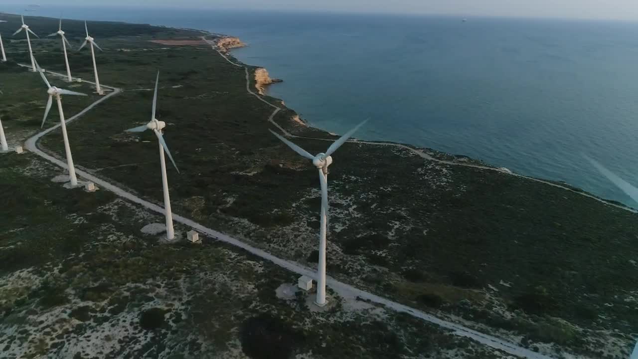   Stock Footage Turbines Next To The Sea Live Wallpaper