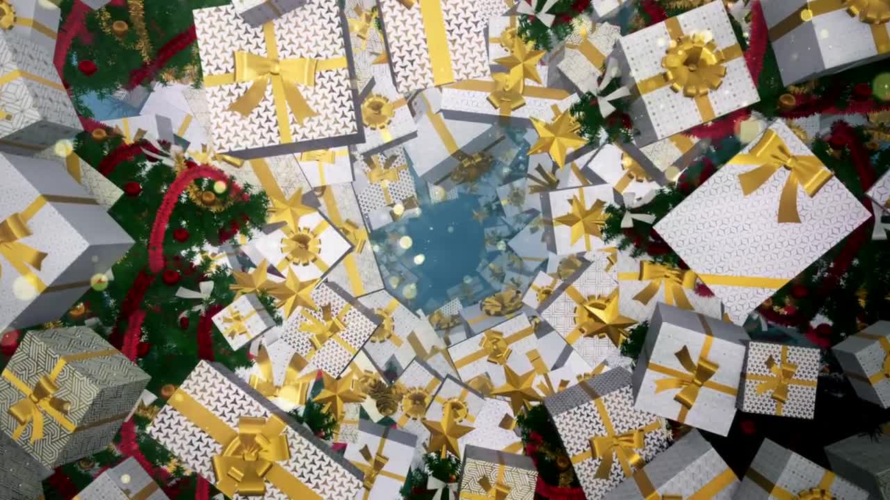   Stock Footage Tunnel Surrounded By Gifts D Christmas Trees Live Wallpaper