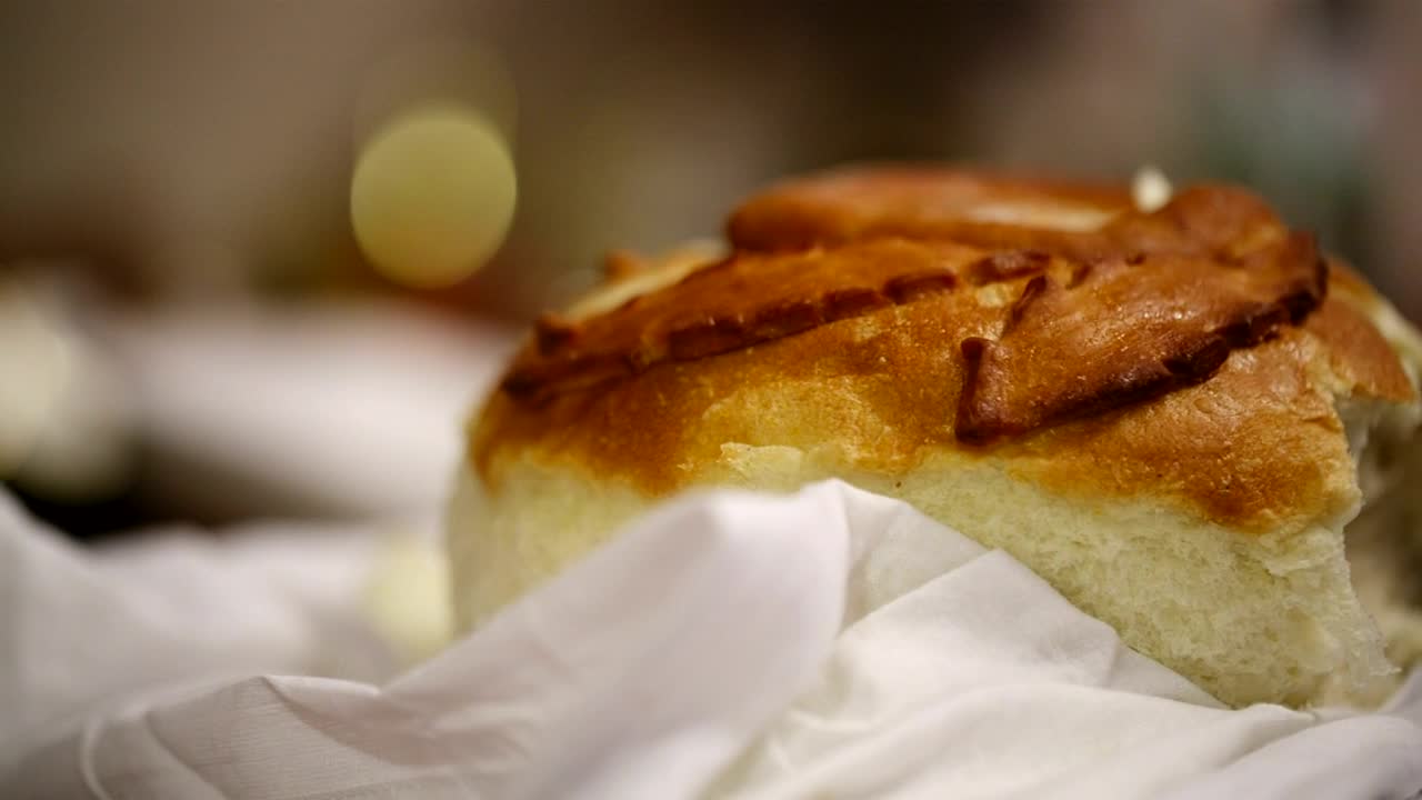   Stock Footage Trying Freshly Baked Bread Live Wallpaper