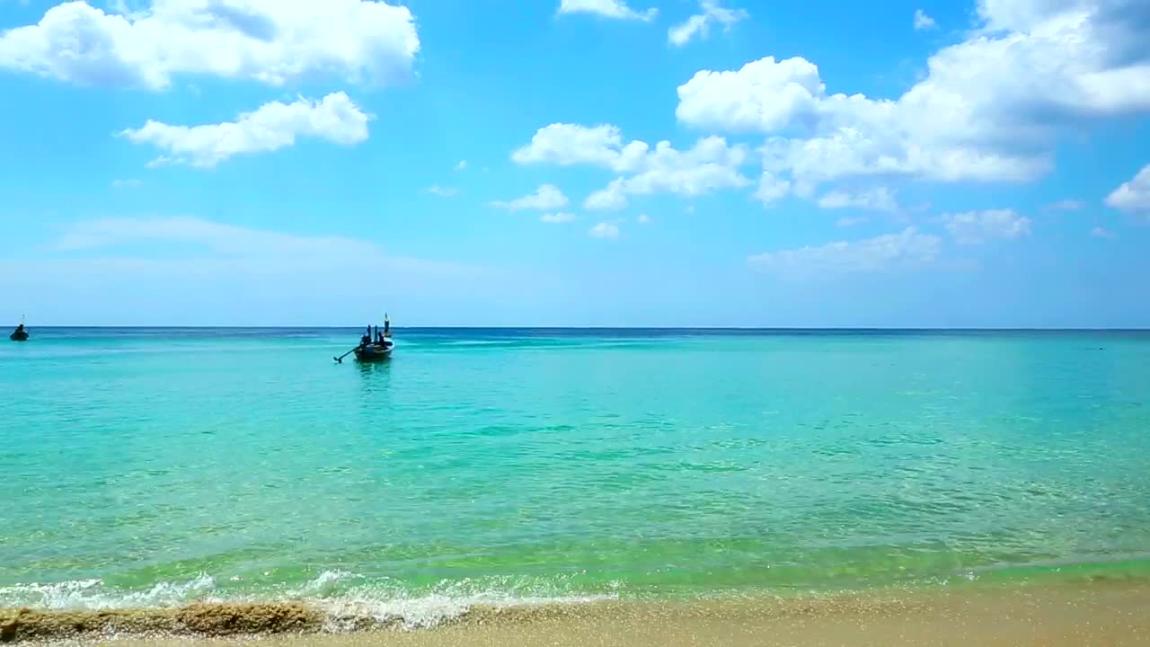   Stock Footage Tropical Beach With Boats Live Wallpaper