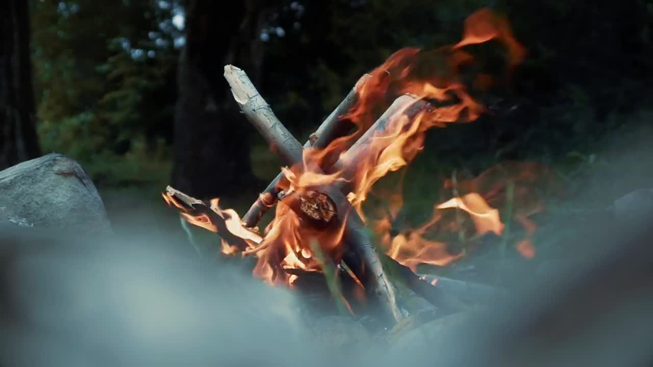 Stock Footage Wood Burning In An Outdoor Fire Live Wallpaper Free