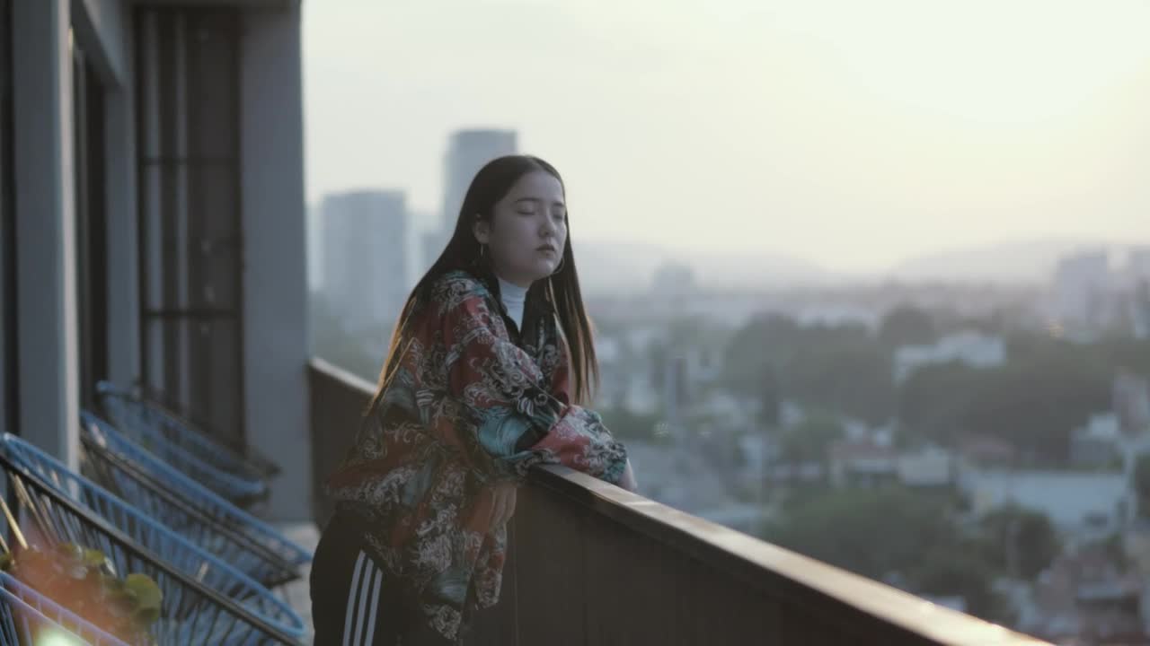 Stock Footage Woman On A Balcony Live Wallpaper Free