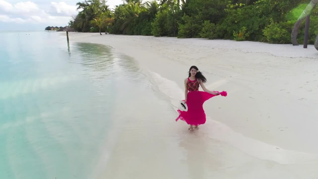 Stock Footage Woman Spins In A Circle At The Beach Live Wallpaper Free