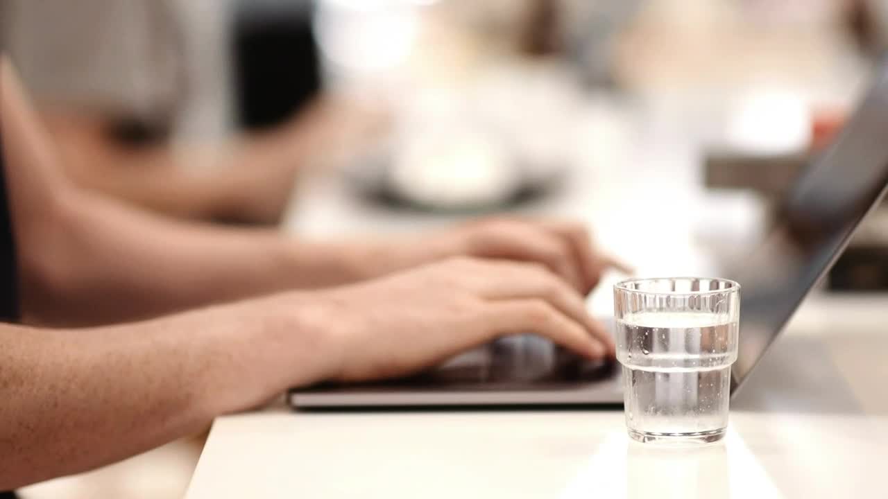 Stock Footage Working From A Coffee Shop On A Laptop Live Wallpaper Free