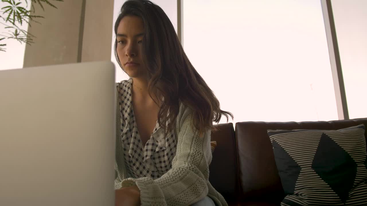 Stock Footage Woman Works On A Laptop Live Wallpaper Free
